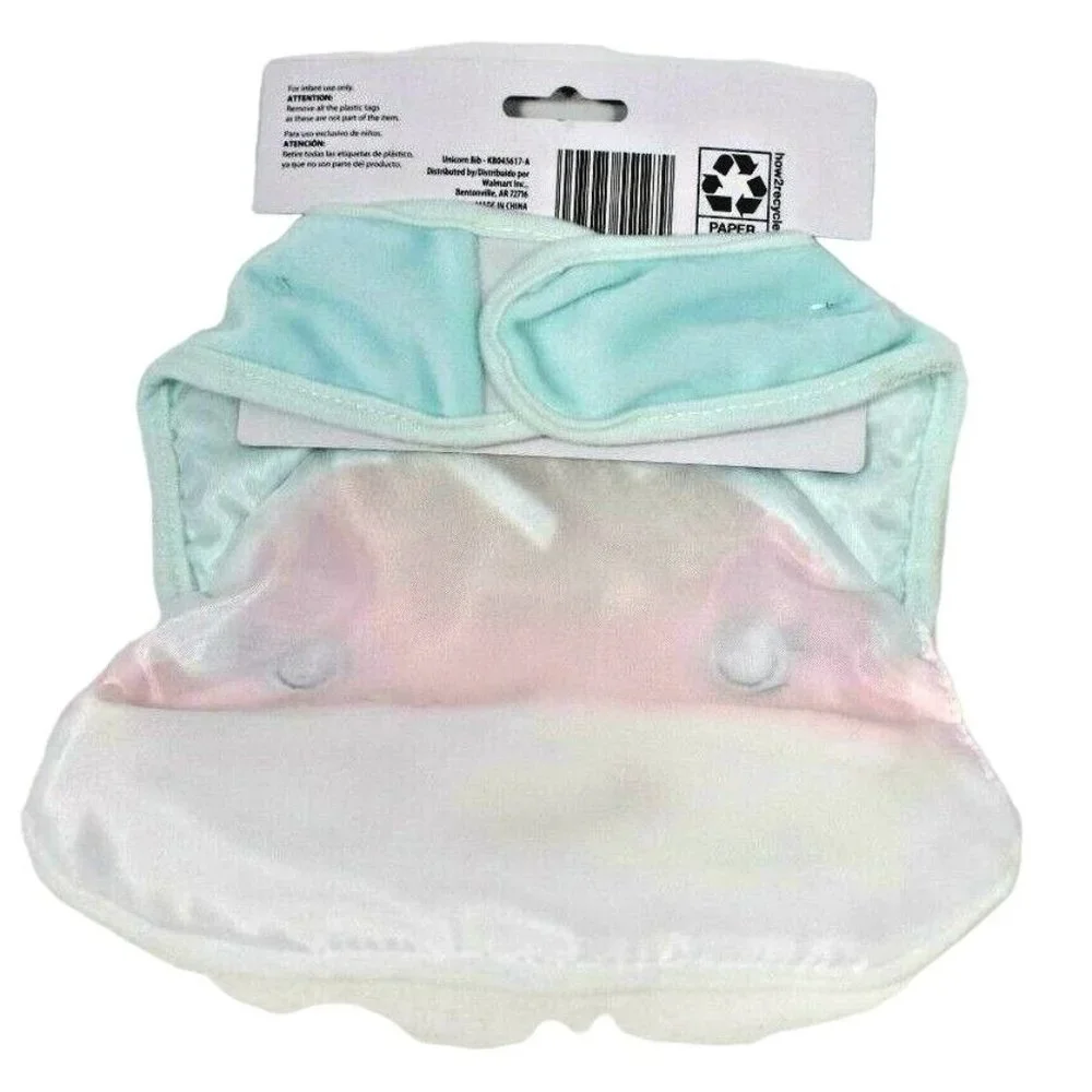 Girls Baby Bib Pastel Colors Feeding Adorable Unicorn